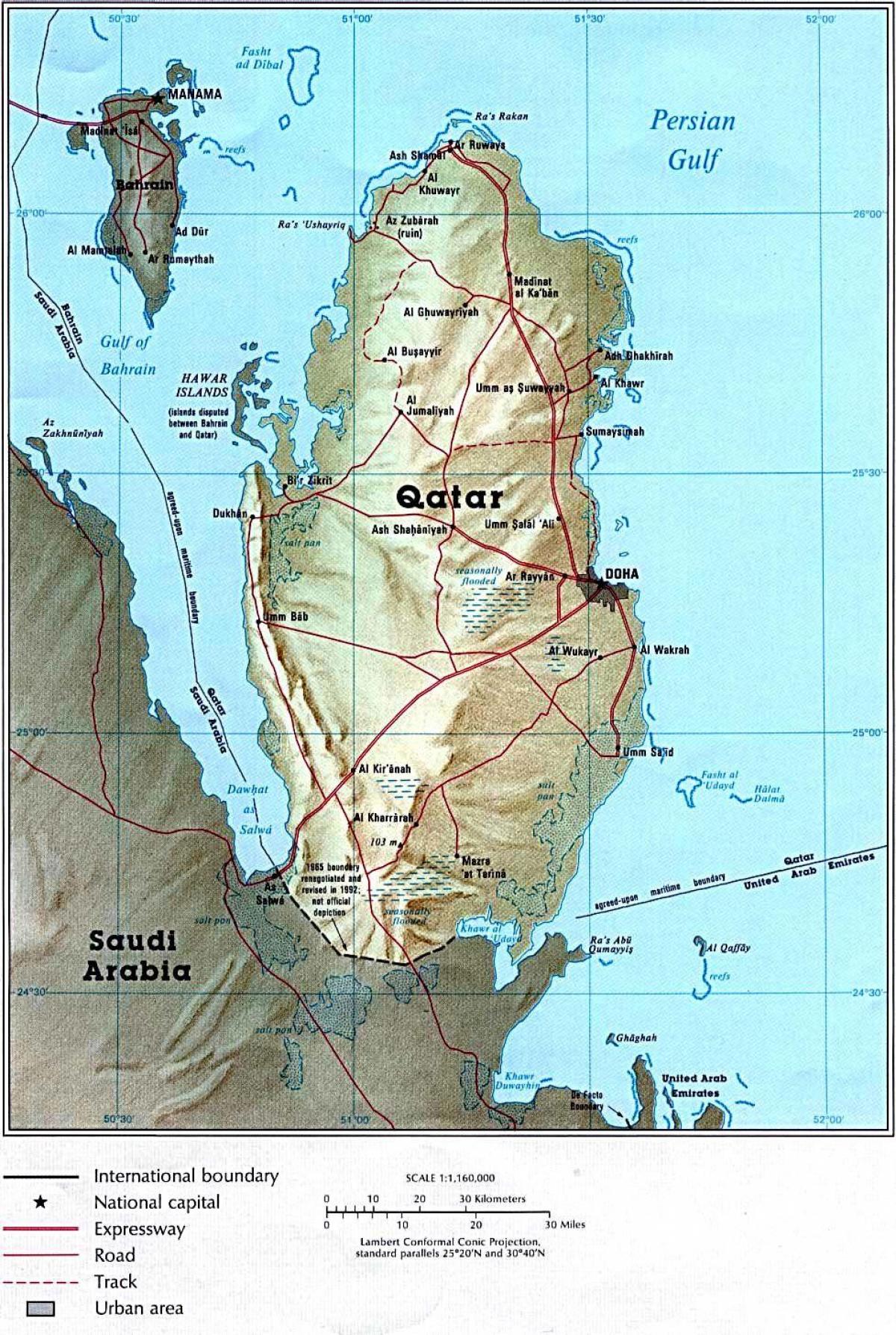 Mapa histórico do Qatar